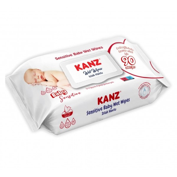 KANZ ISLAK HAVLU 90LI SEÇENEK  SENSİTİVE BABY-PAPATYA-GÜL-NATUREL-LAVANTA 