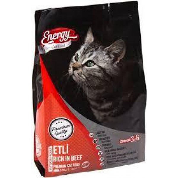 ENERGY YETİŞKİN KEDİ KURU MAMA 500GR ETLİ