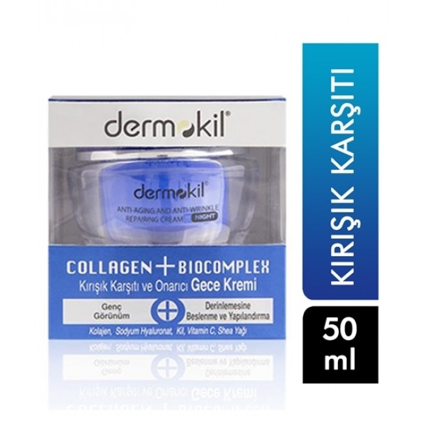 DERMOKİL NIGHT (GECE) CREAM 50ML KIRIŞIK KARŞITI YENİLEYİCİ ANTI-WRINKLE&RENEWAL