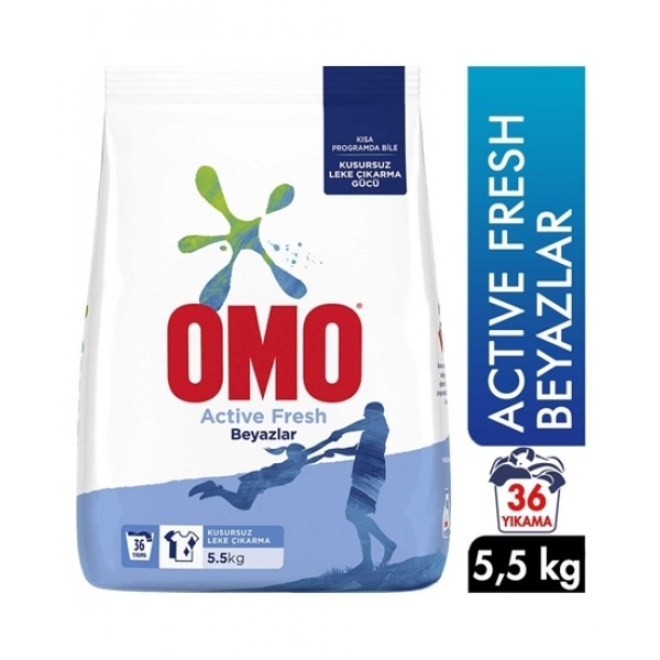 OMO MATİK BEYAZLAR ACTIVE FRESH 5,5KG 36 YIKAMA