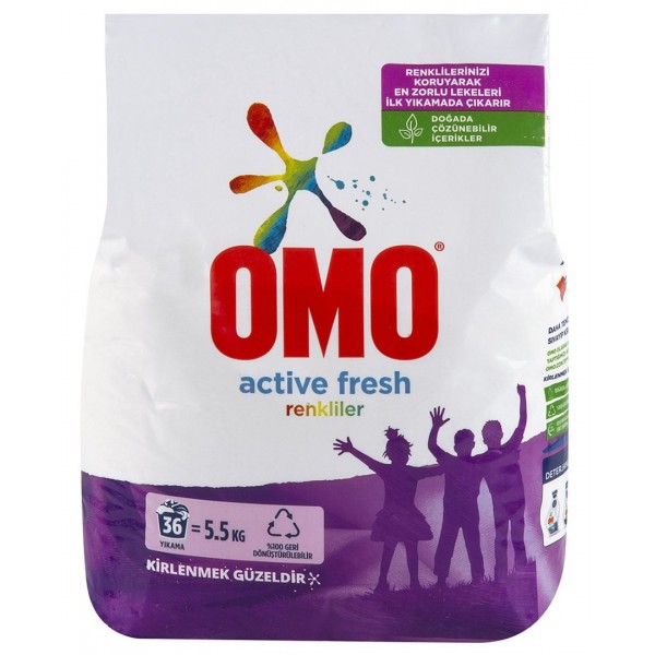 OMO MATİK RENKLİLER ACTIVE FRESH 5,5KG 36 YIKAMA