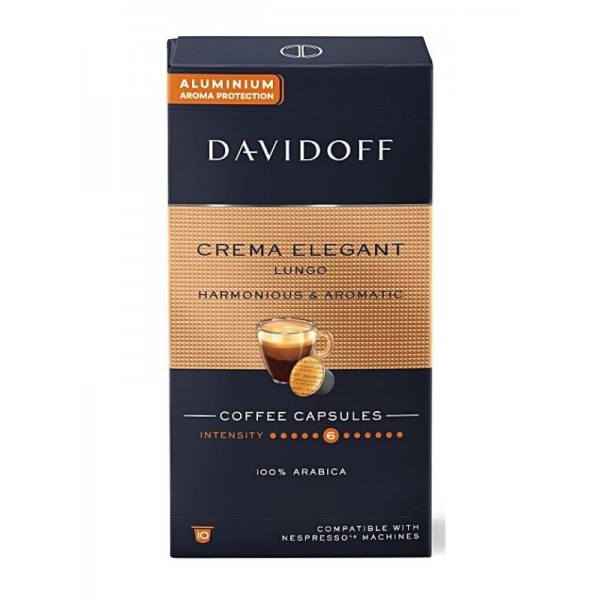 DAVIDOFF KAPSÜL CREMA ELEGANT LUNGO HARMONIOUS & AROMATIC 5,5GR 10LU