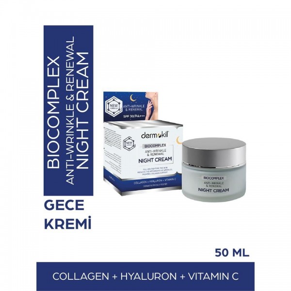 DERMOKİL NIGHT (GECE) CREAM 50ML KIRIŞIK KARŞITI YENİLEYİCİ ANTI-WRINKLE&RENEWAL