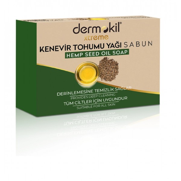 DERMOKİL XTREME SABUN 100GR KENEVİR TOHUMU YAĞLI DERİNLEMESİNE TEMİZLİK SAĞLAR