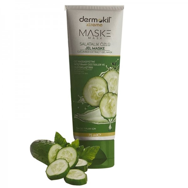 DERMOKİL SALATALIK ÖZLÜ JEL MASKE CİLT HASSASİYETİNİ YATIŞTIRMAYI DESTEKLER VE CİLDİ SIKILAŞTIRIR 75ML