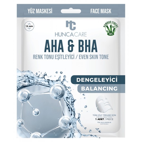 HUNCA CARE YÜZ MASKESİ AHA & BHA 25G TÜM CİLTLER DENGELEYİCİ