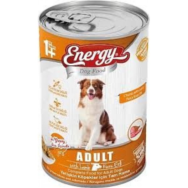 ENERGY KONSERVE MAMASI YETİŞKİN KÖPEK 415 GR PARÇA KUZU ETLİ