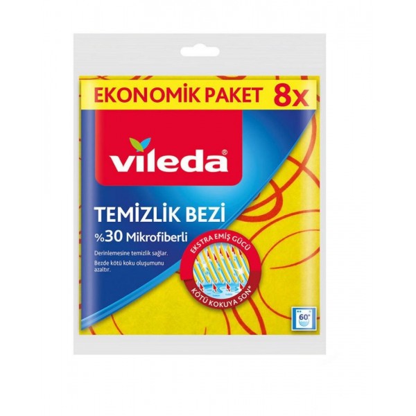 VİLEDA % 30 Mikrofiber 8 Li Temizlik Bezi   