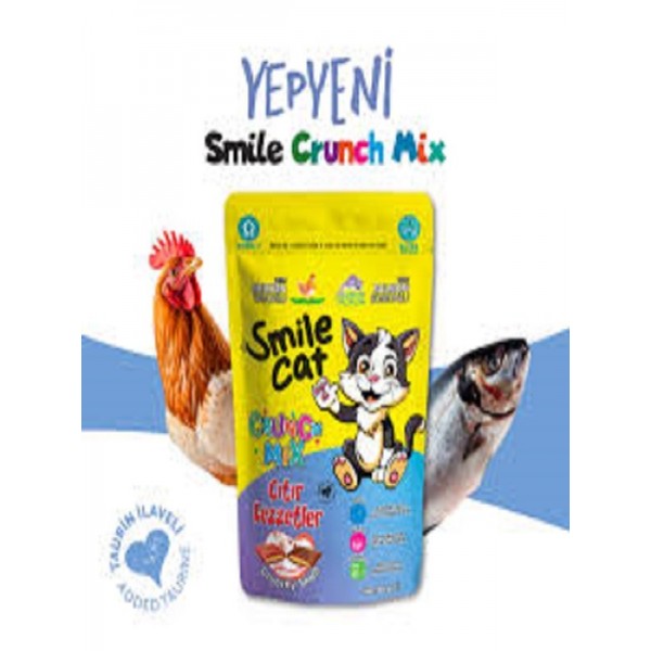 SMİLE CAT  CRUNCH MIX ÇITIR LEZZETLER 60GR TAVUKLU SOMONLU